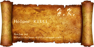 Holper Kitti névjegykártya